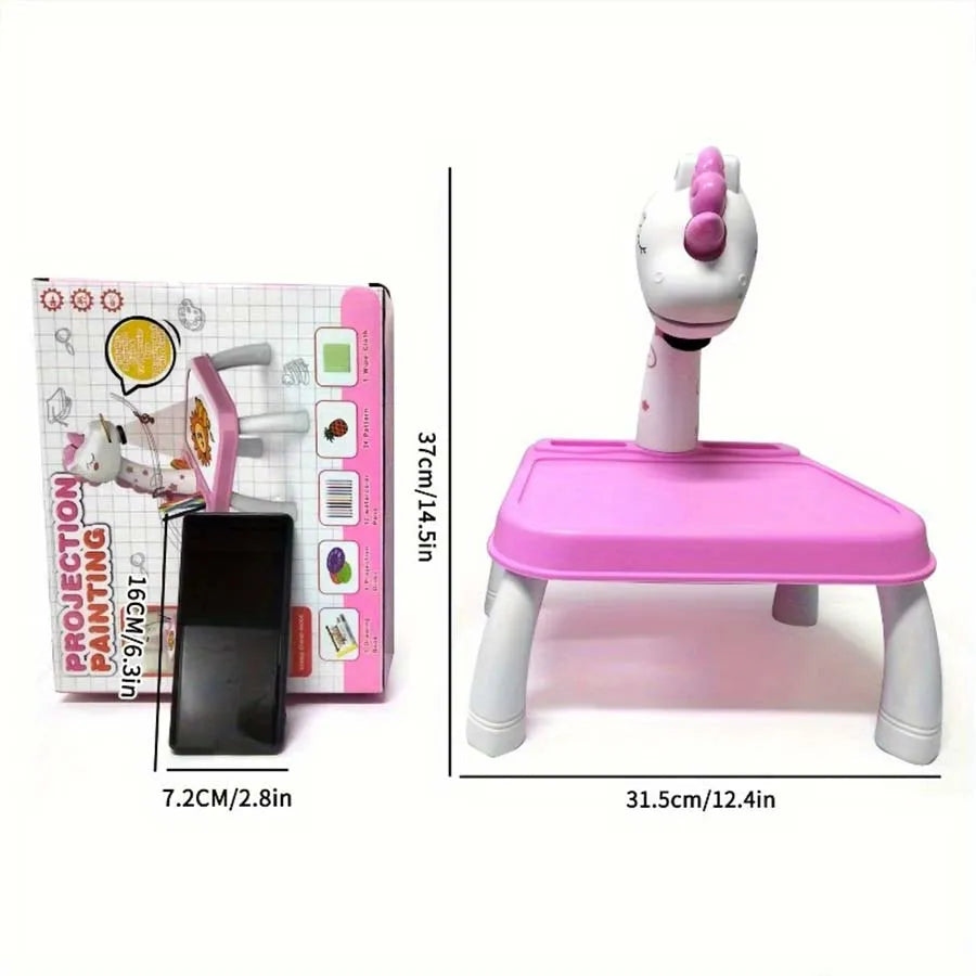 Kids Pony Projection Drawing Table | Musical Art Board Toy
